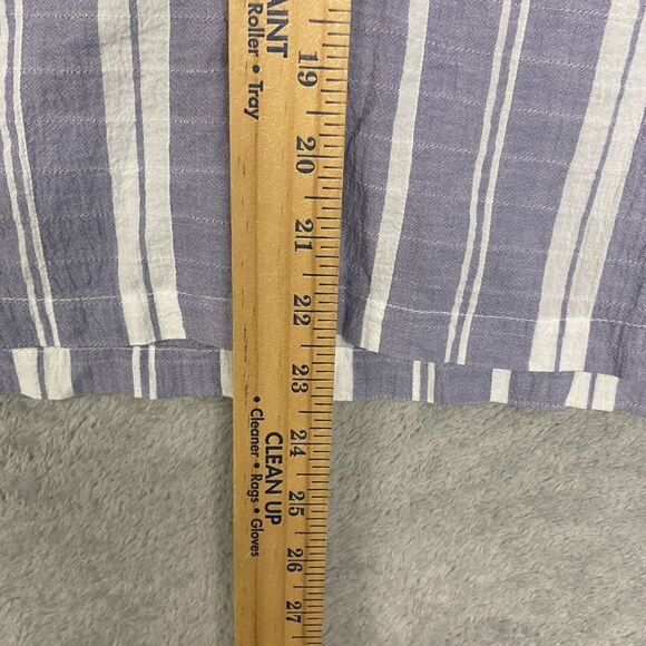 Eddie Bauer Shirt Womens Small Blue Stripe Button Up Cotton Short Sleeve Collar - Picture 3 of 7